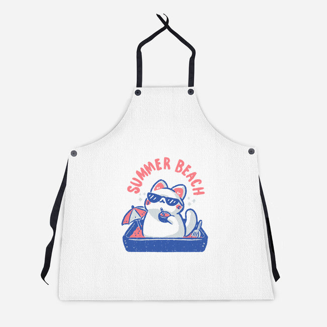 Funny Summer Beach Cat-Unisex-Kitchen-Apron-xMorfina