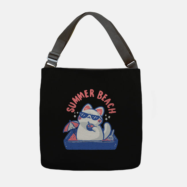 Funny Summer Beach Cat-None-Adjustable Tote-Bag-xMorfina
