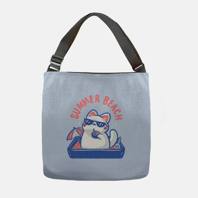 Funny Summer Beach Cat-None-Adjustable Tote-Bag-xMorfina