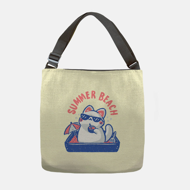Funny Summer Beach Cat-None-Adjustable Tote-Bag-xMorfina