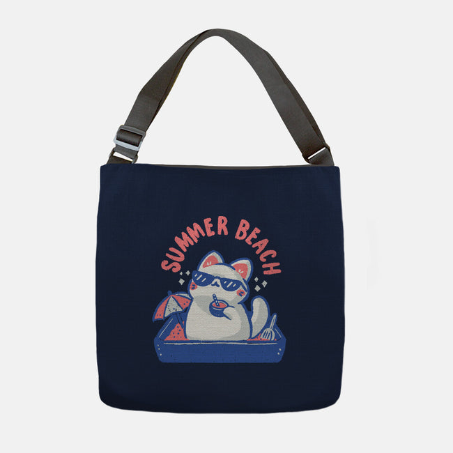 Funny Summer Beach Cat-None-Adjustable Tote-Bag-xMorfina