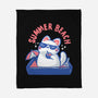 Funny Summer Beach Cat-None-Fleece-Blanket-xMorfina