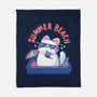 Funny Summer Beach Cat-None-Fleece-Blanket-xMorfina