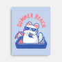 Funny Summer Beach Cat-None-Stretched-Canvas-xMorfina