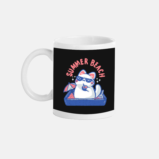 Funny Summer Beach Cat-None-Mug-Drinkware-xMorfina