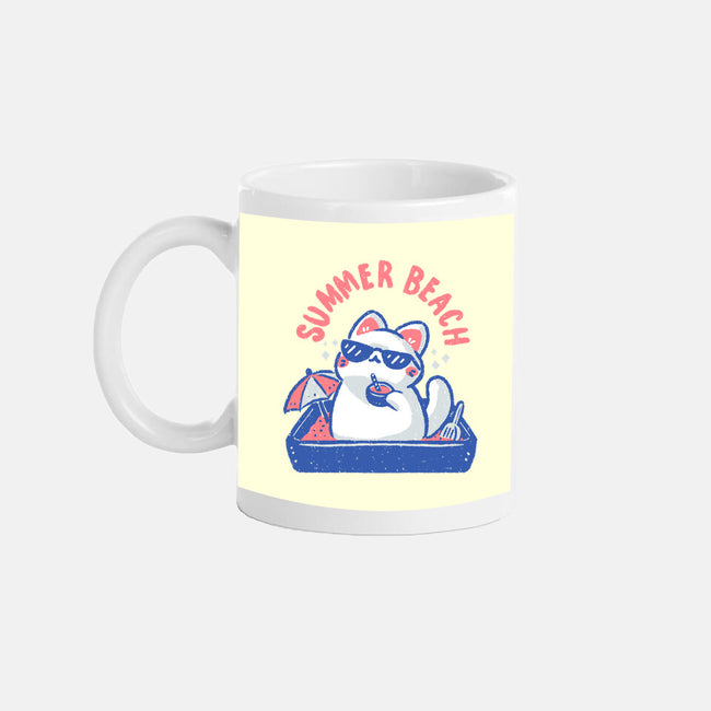 Funny Summer Beach Cat-None-Mug-Drinkware-xMorfina