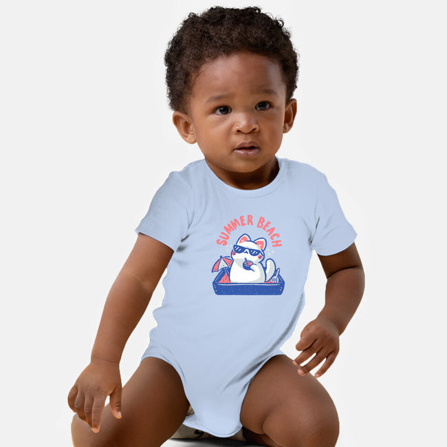 Funny Summer Beach Cat-Baby-Basic-Onesie-xMorfina