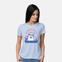 Funny Summer Beach Cat-Womens-Basic-Tee-xMorfina