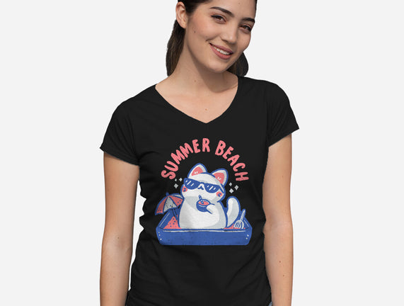 Funny Summer Beach Cat