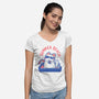 Funny Summer Beach Cat-Womens-V-Neck-Tee-xMorfina