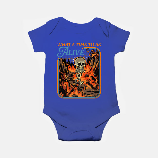 What A Time To Be Alive Horror-Baby-Basic-Onesie-GoshWow