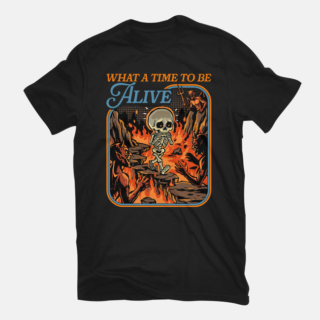 What A Time To Be Alive Horror-Womens-Basic-Tee-GoshWow