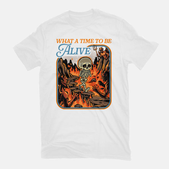 What A Time To Be Alive Horror-Womens-Basic-Tee-GoshWow