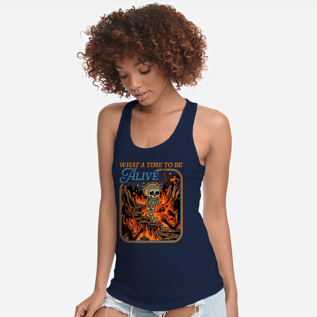 What A Time To Be Alive Horror-Womens-Racerback-Tank-GoshWow