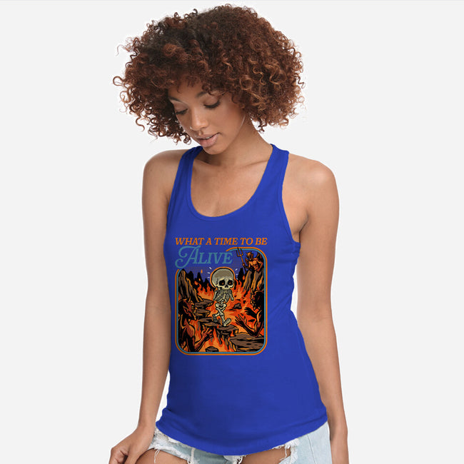 What A Time To Be Alive Horror-Womens-Racerback-Tank-GoshWow