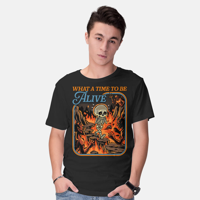What A Time To Be Alive Horror-Mens-Basic-Tee-GoshWow