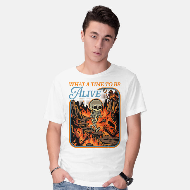 What A Time To Be Alive Horror-Mens-Basic-Tee-GoshWow