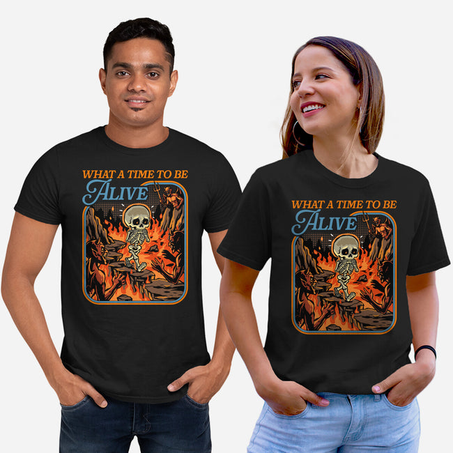 What A Time To Be Alive Horror-Unisex-Basic-Tee-GoshWow
