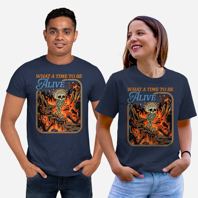 What A Time To Be Alive Horror-Unisex-Basic-Tee-GoshWow