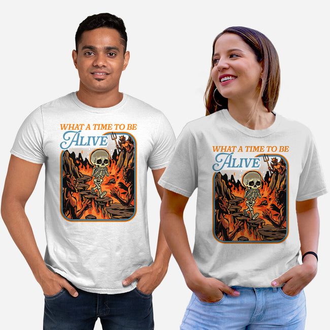 What A Time To Be Alive Horror-Unisex-Basic-Tee-GoshWow