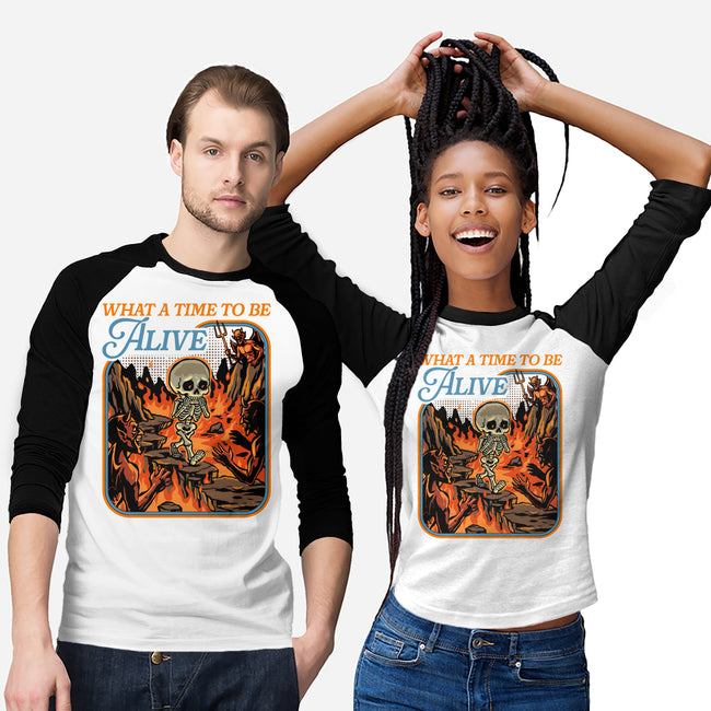 What A Time To Be Alive Horror-Unisex-Baseball-Tee-GoshWow