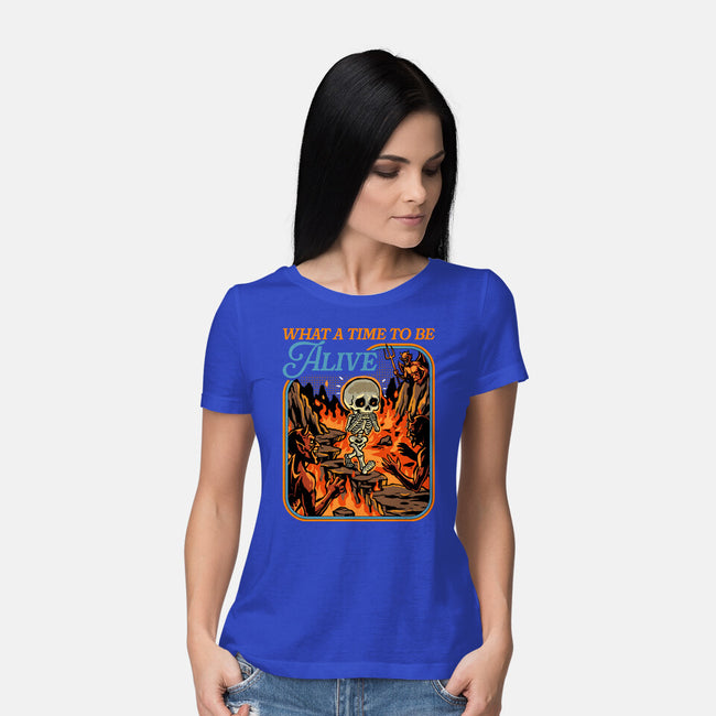 What A Time To Be Alive Horror-Womens-Basic-Tee-GoshWow