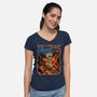 What A Time To Be Alive Horror-Womens-V-Neck-Tee-GoshWow