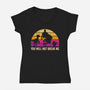You Will Not Break Me Vintage-Womens-V-Neck-Tee-DrMonekers
