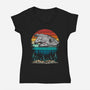 Falcon Vintage-Womens-V-Neck-Tee-DrMonekers