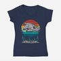 Falcon Vintage-Womens-V-Neck-Tee-DrMonekers