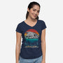 Falcon Vintage-Womens-V-Neck-Tee-DrMonekers