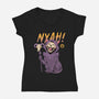 Nyah Skeleton Cat-Womens-V-Neck-Tee-vp021