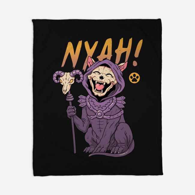 Nyah Skeleton Cat-None-Fleece-Blanket-vp021