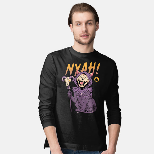 Nyah Skeleton Cat-Mens-Long Sleeved-Tee-vp021