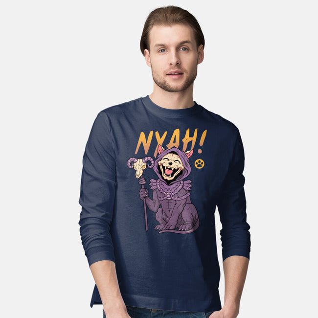 Nyah Skeleton Cat-Mens-Long Sleeved-Tee-vp021