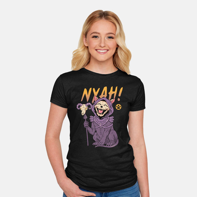 Nyah Skeleton Cat-Womens-Fitted-Tee-vp021