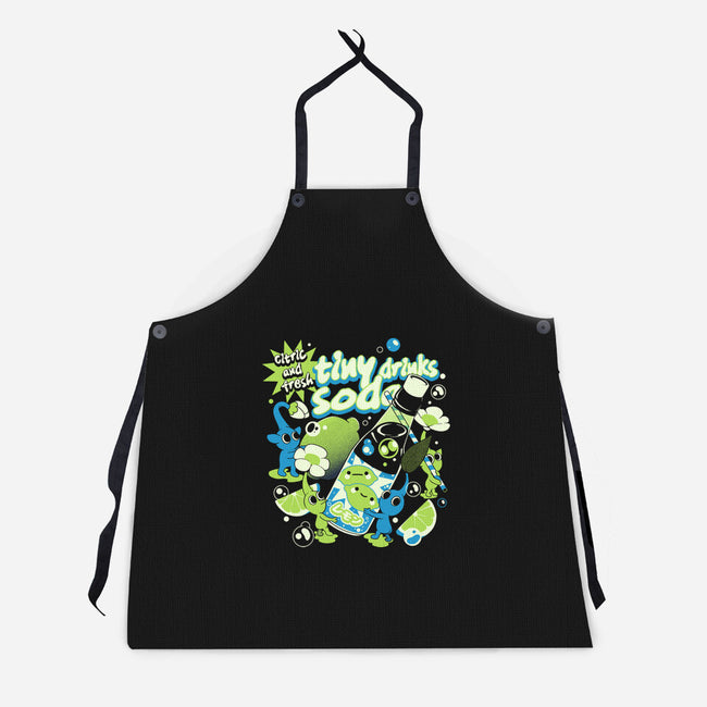 Tiny Drinks Soda-Unisex-Kitchen-Apron-ilustrata