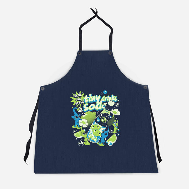 Tiny Drinks Soda-Unisex-Kitchen-Apron-ilustrata