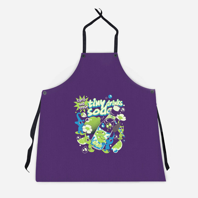 Tiny Drinks Soda-Unisex-Kitchen-Apron-ilustrata