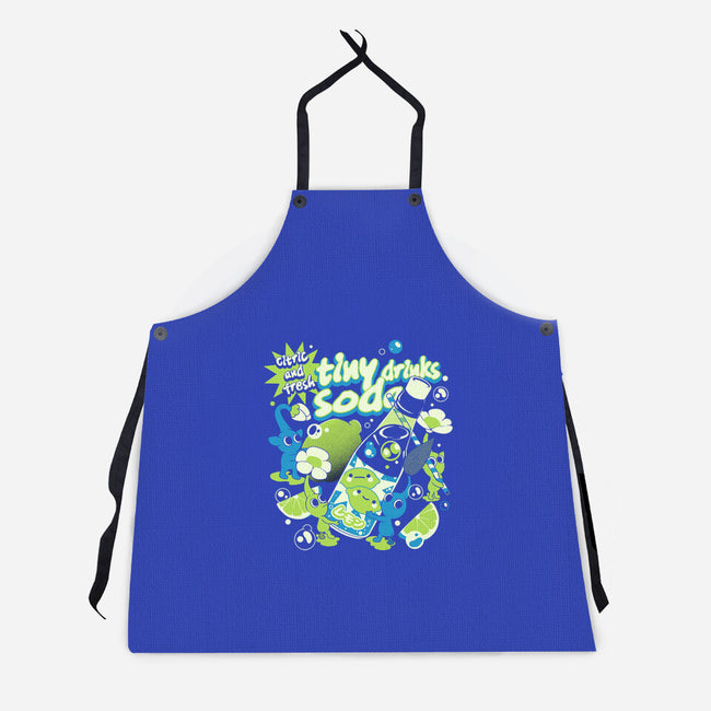 Tiny Drinks Soda-Unisex-Kitchen-Apron-ilustrata