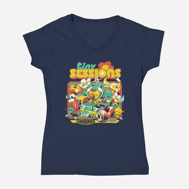 Tiny Sessions-Womens-V-Neck-Tee-ilustrata