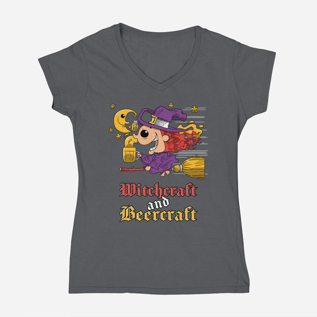 Witchcraft And Beercraft-Womens-V-Neck-Tee-imisko