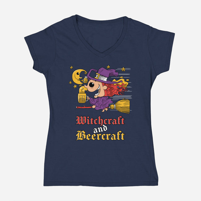 Witchcraft And Beercraft-Womens-V-Neck-Tee-imisko