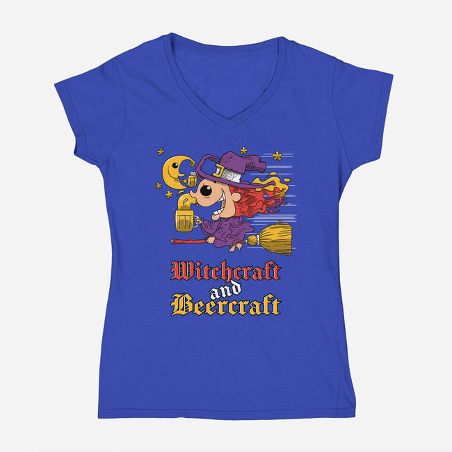 Witchcraft And Beercraft-Womens-V-Neck-Tee-imisko