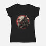 Born Of Chaos And Destruction-Womens-V-Neck-Tee-glitchygorilla