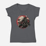 Born Of Chaos And Destruction-Womens-V-Neck-Tee-glitchygorilla