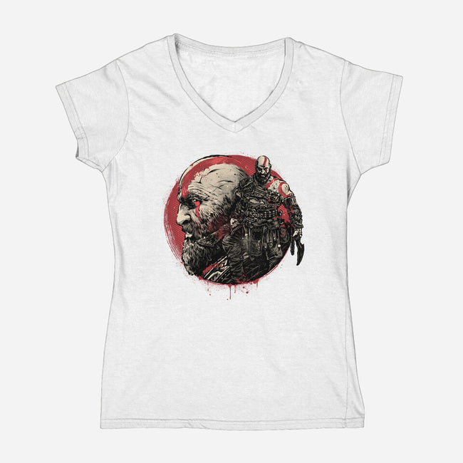 Born Of Chaos And Destruction-Womens-V-Neck-Tee-glitchygorilla