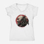 Born Of Chaos And Destruction-Womens-V-Neck-Tee-glitchygorilla