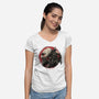 Born Of Chaos And Destruction-Womens-V-Neck-Tee-glitchygorilla