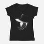 Detective Noir-Womens-V-Neck-Tee-rocketman_art